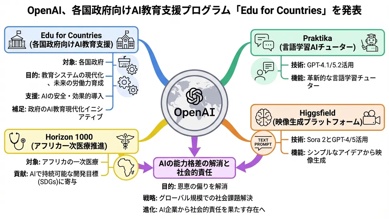 OpenAI、多角的なAI応用とグローバル教育・医療戦略を推進