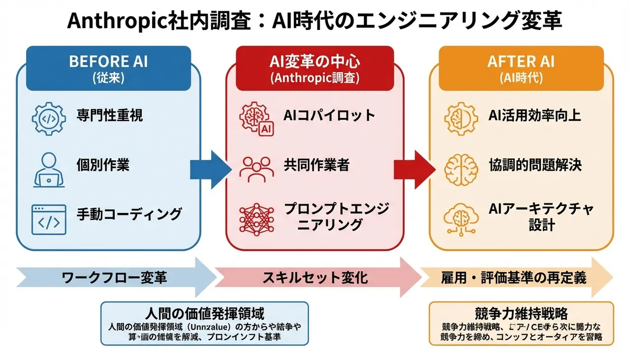 Anthropic社内調査が暴露：AI時代のエンジニアリング変革と技能・雇用・評価の最新動向