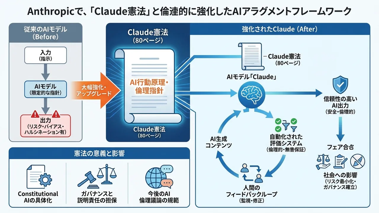 ⚠️ Anthropic、「Claude憲法」でAIアライメントフレームワークを大幅強化