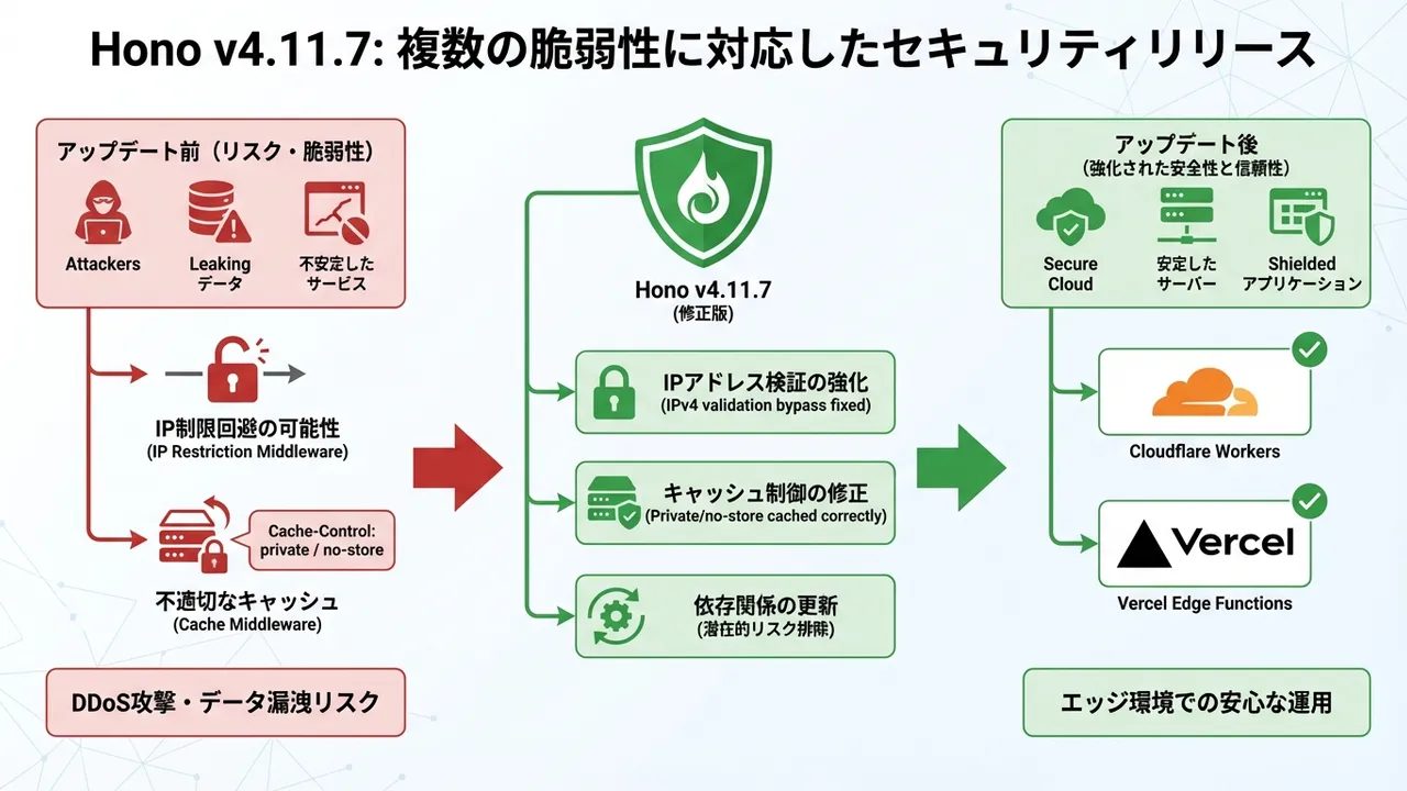 ⚠️ Hono v4.11.7: 複数の脆弱性に対応したセキュリティリリース