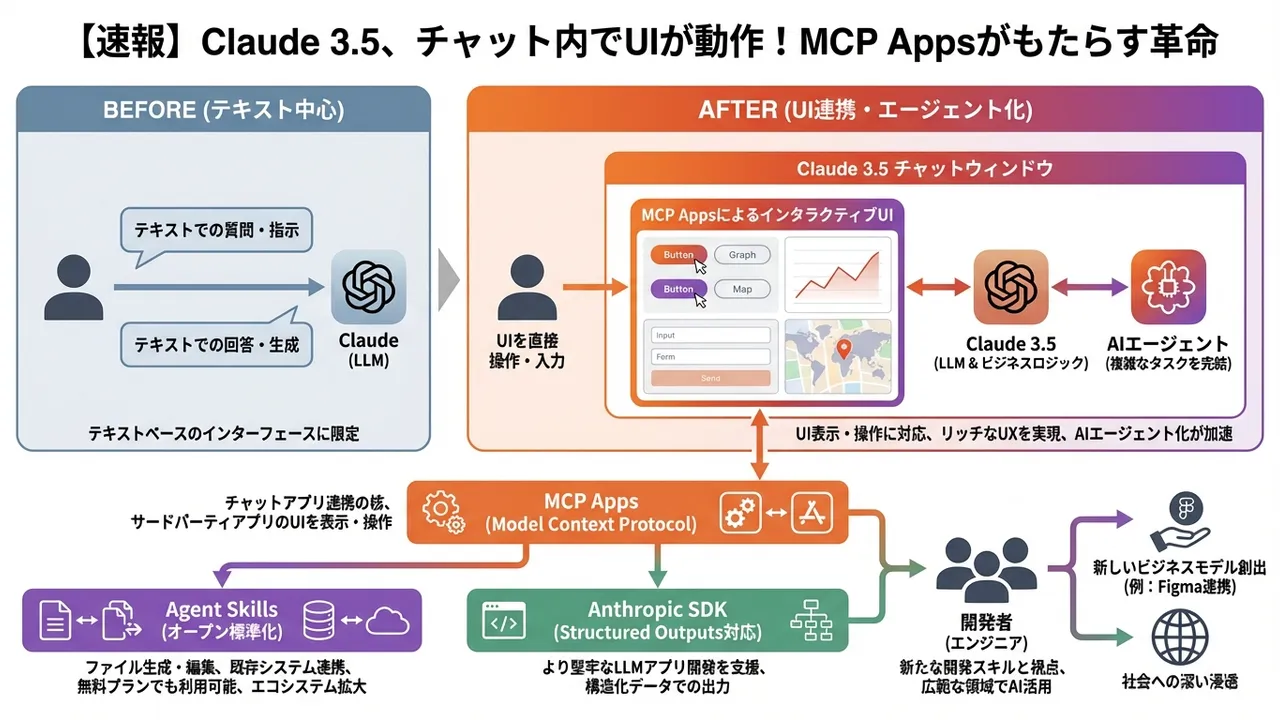 Claude 3.5のUI連携とAgent Skillsのオープン化が切り拓く新たな開発体験
