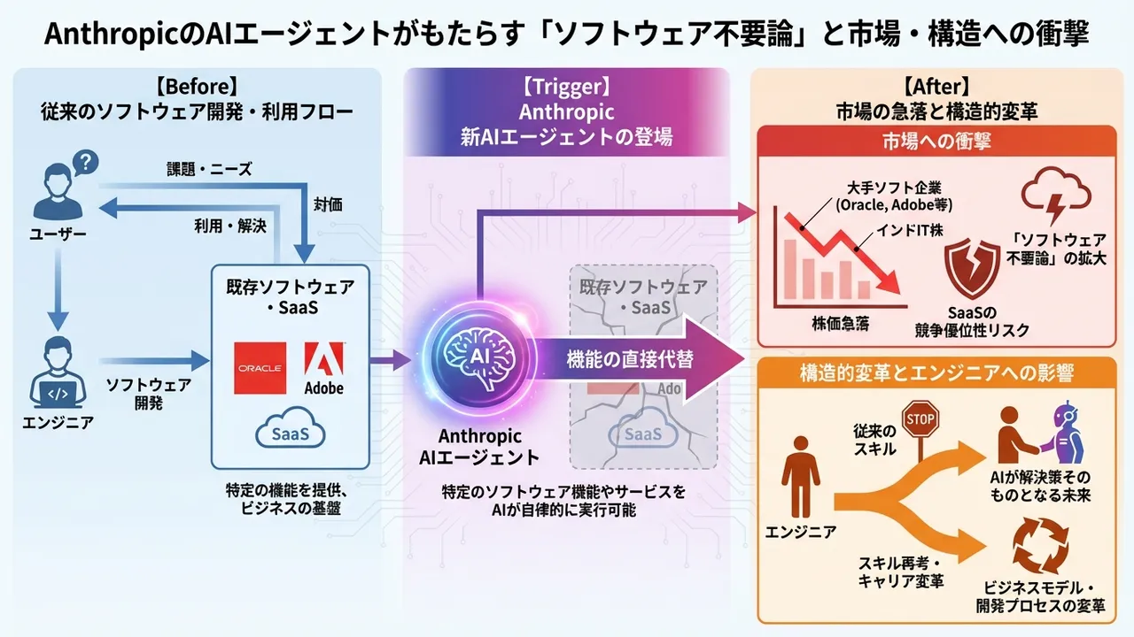 AnthropicのAIエージェントがソフトウェア業界に与える影響