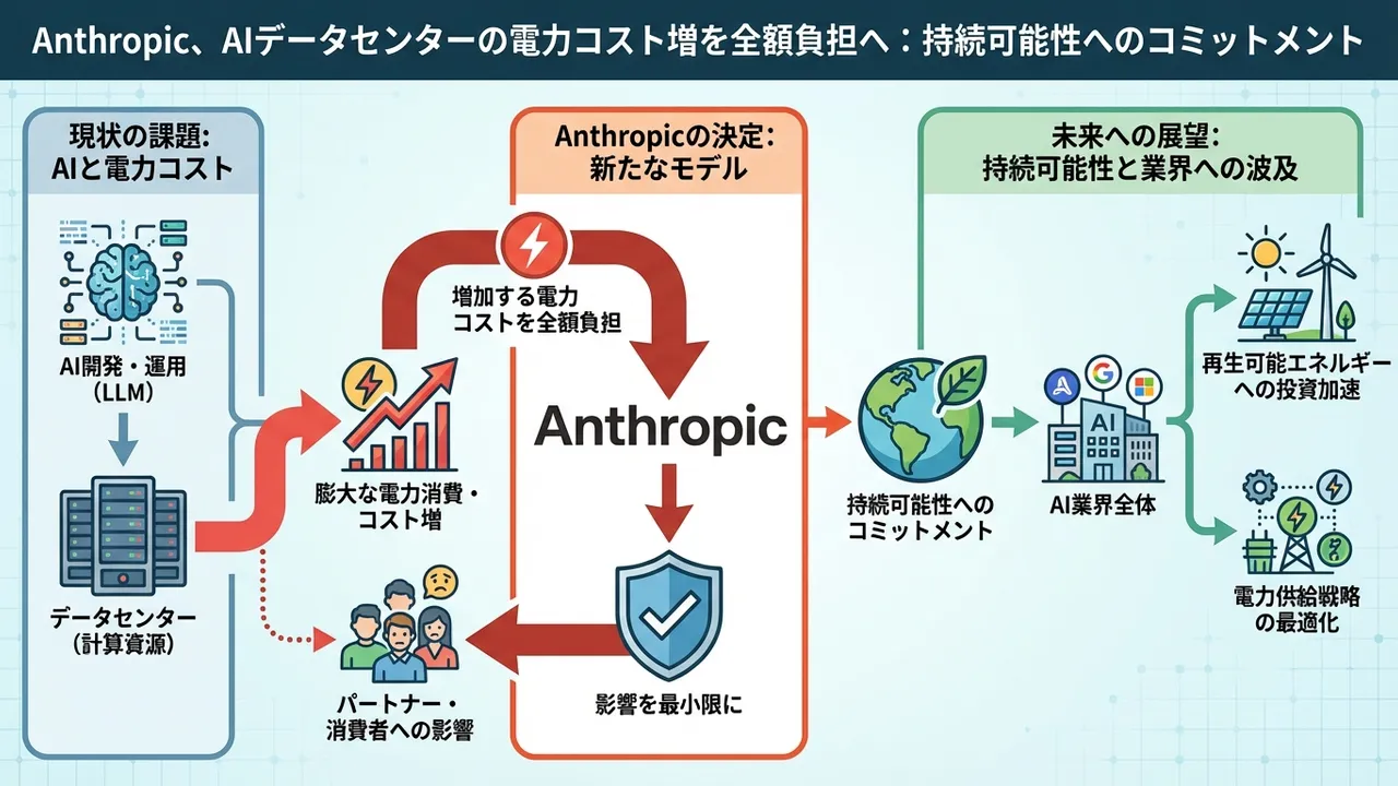 AnthropicのAIデータセンター電力コスト負担と持続可能性へのコミットメント