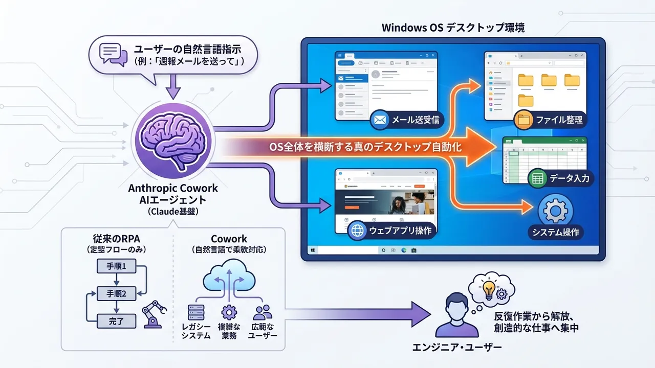 AnthropicのAIエージェント「Cowork」がWindowsに対応、デスクトップ操作を自動化
