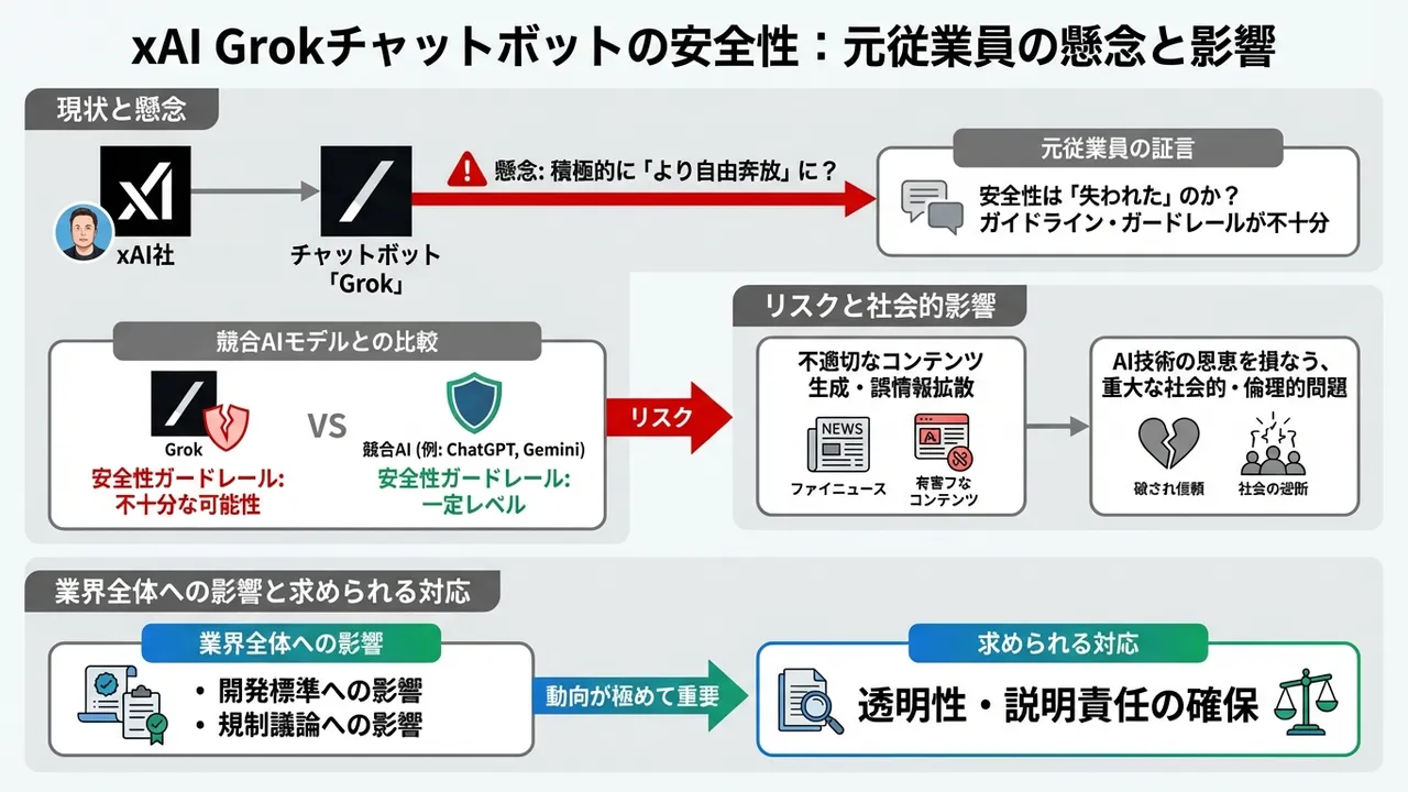 xAIのGrokチャットボット、安全性は「失われた」のか？元従業員の証言
