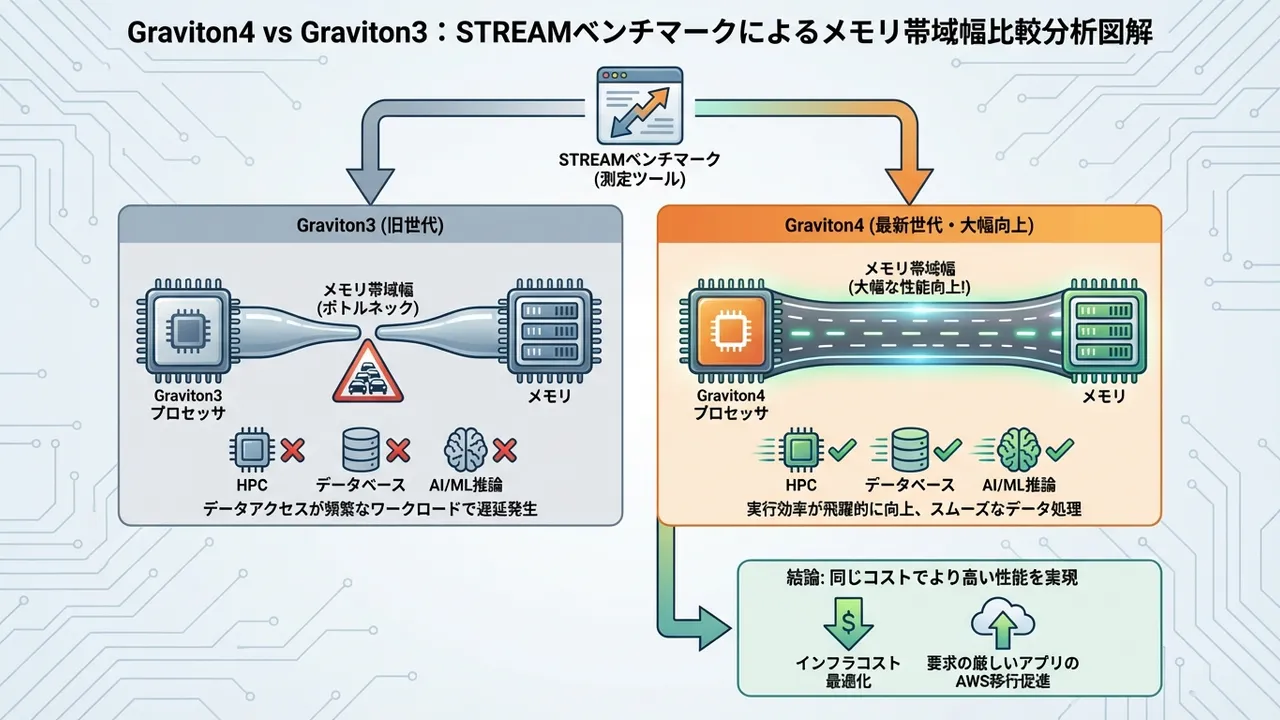 Graviton4 vs Graviton3：STREAMベンチマークによるメモリ帯域幅比較分析