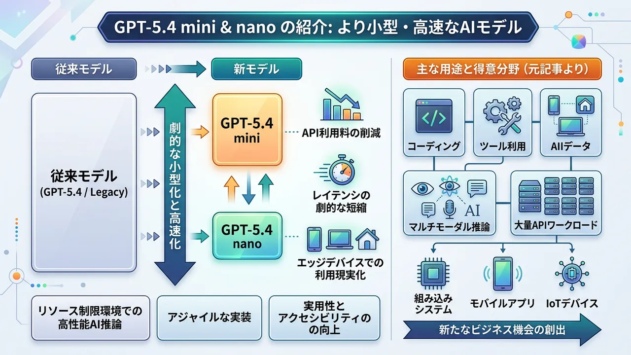 OpenAI、より小型・高速なAIモデル「GPT-5.4 mini/nano」を発表