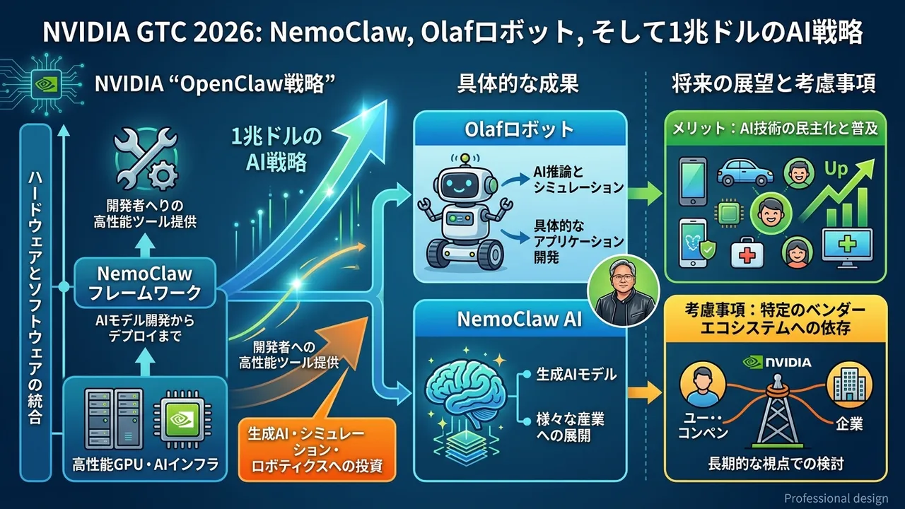 NVIDIA GTC 2026：AIエコシステムを強化する「OpenClaw戦略」と1兆ドル投資