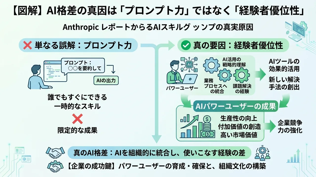 AIスキルギャップが顕在化、経験者「パワーユーザー」が優位に