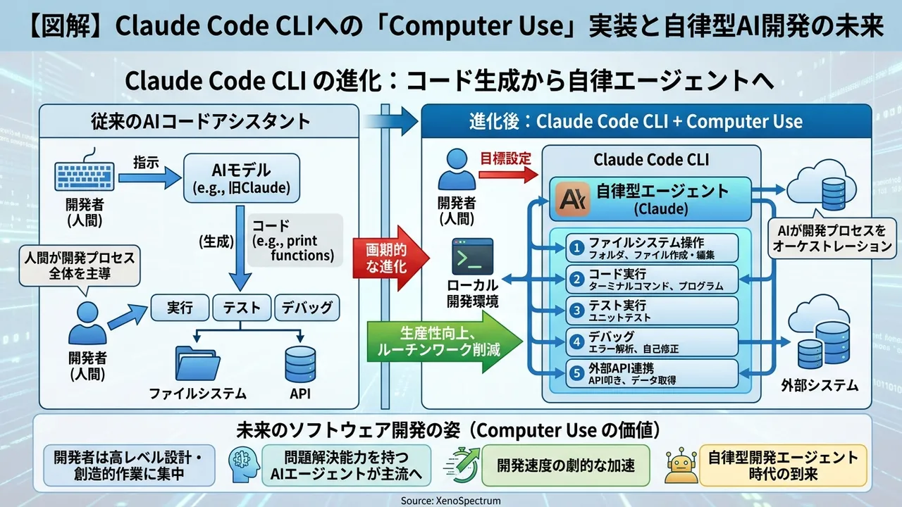 Claude Code CLIに「Computer Use」機能が実装、自律型AIによるソフトウェア開発の未来を切り開く