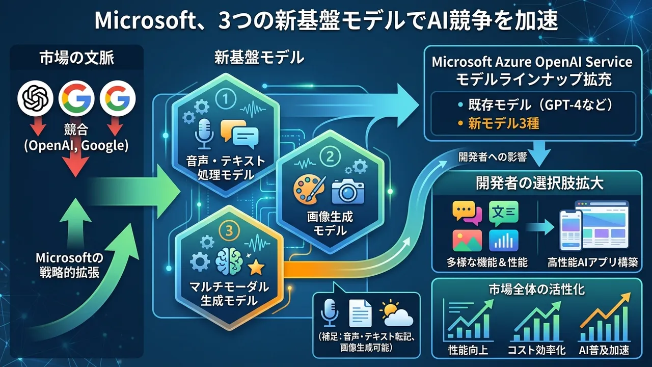 MicrosoftがAI競争を加速させる3つの新基盤モデルを発表