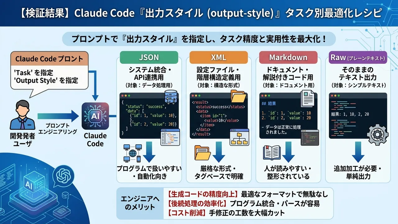 Claude Codeの出力スタイルをタスク別に比較検証