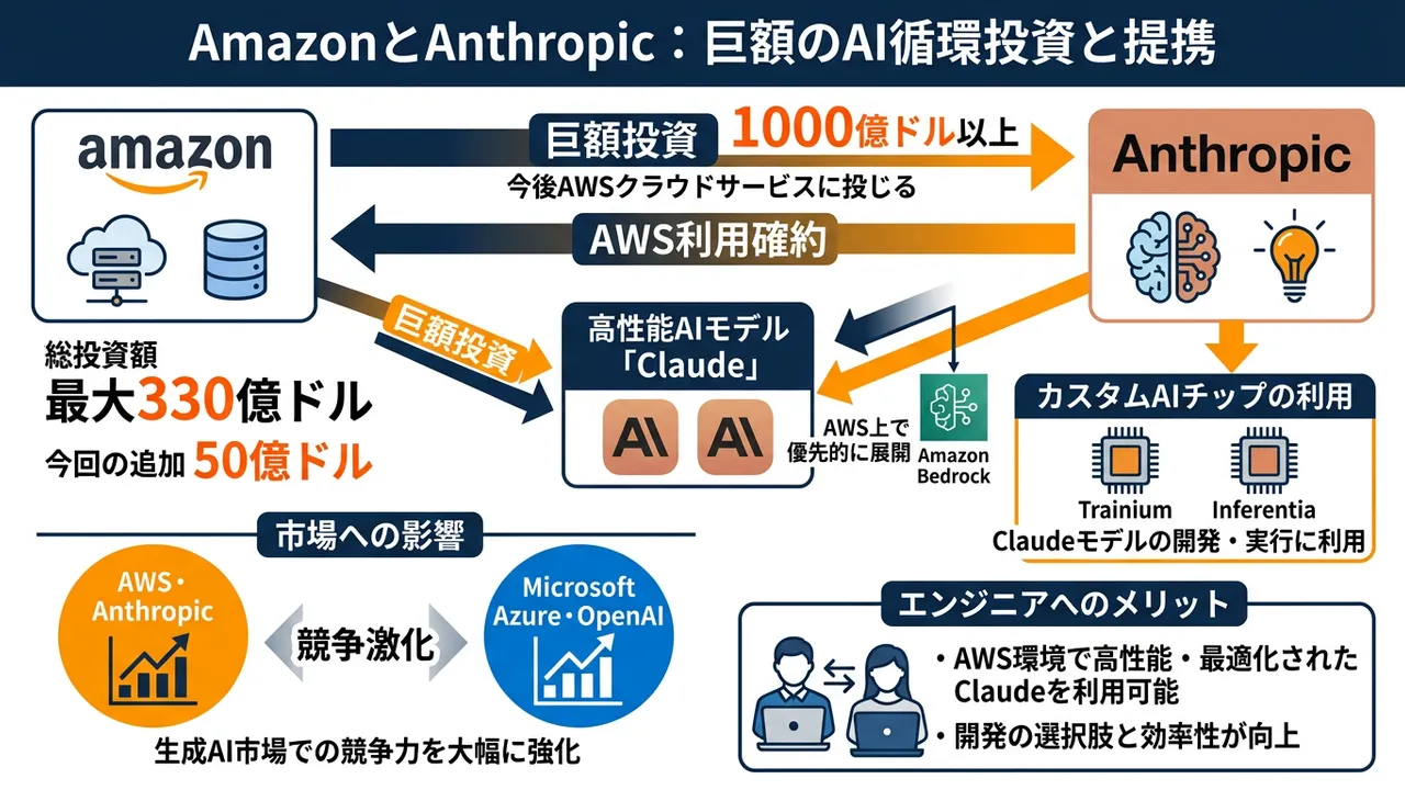 AmazonとAnthropic、1000億ドル規模の戦略的提携を強化