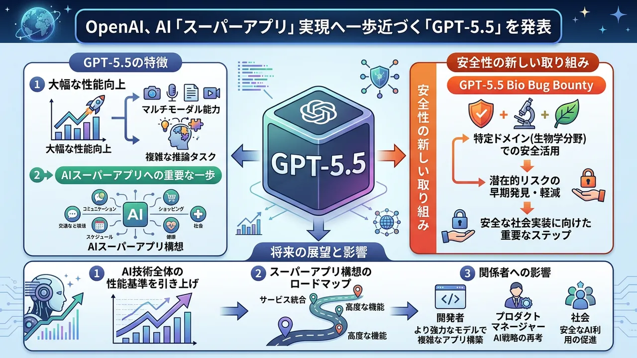 OpenAI GPT-5.5の発表とAIスーパーアプリへの道