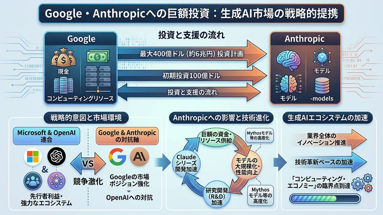 Google、Anthropicへ最大400億ドルの巨額投資を計画
