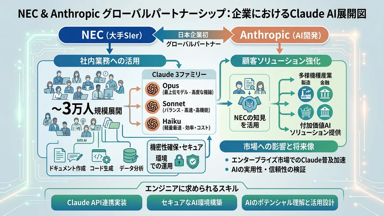 NEC、Anthropicのグローバルパートナーとして約3万人にAI「Claude」を展開