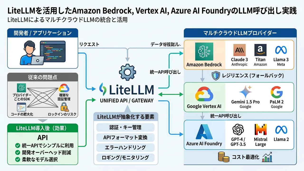 LiteLLMを活用したAmazon Bedrock, Vertex AI, Azure AI FoundryのLLM呼び出し実践