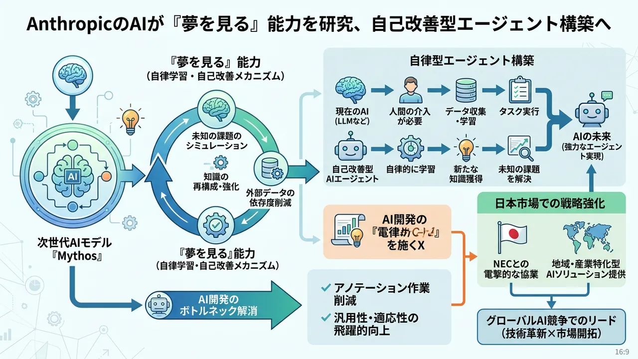 Anthropicの自己改善AI「Mythos」の急速な進化とNECとの戦略的協業