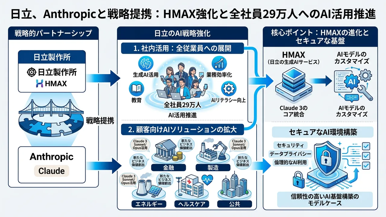 日立製作所とAnthropicの戦略的パートナーシップでClaude活用が加速