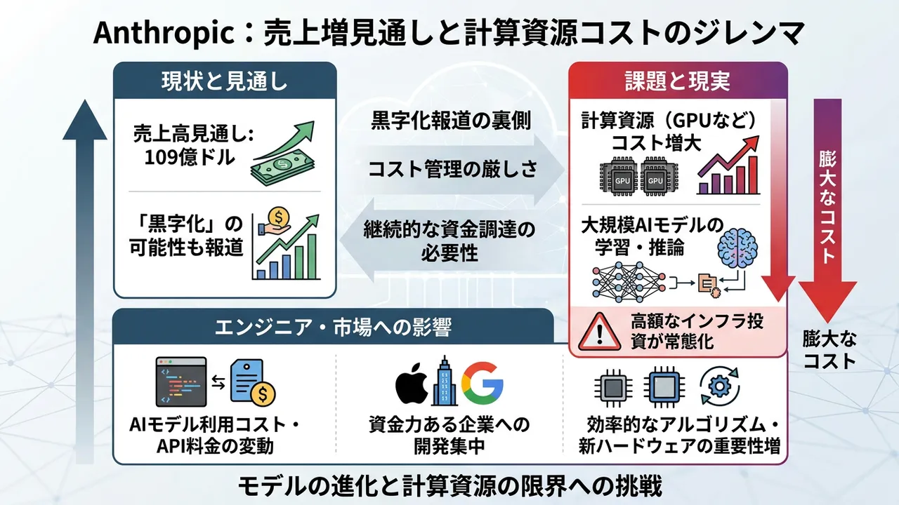 Anthropic、売上見通しと計算資源コストの課題