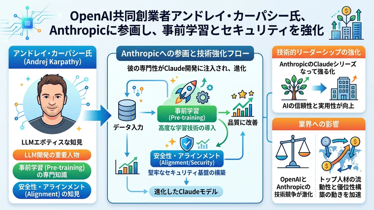 OpenAI共同創業者カーパシー氏、Anthropicに参画