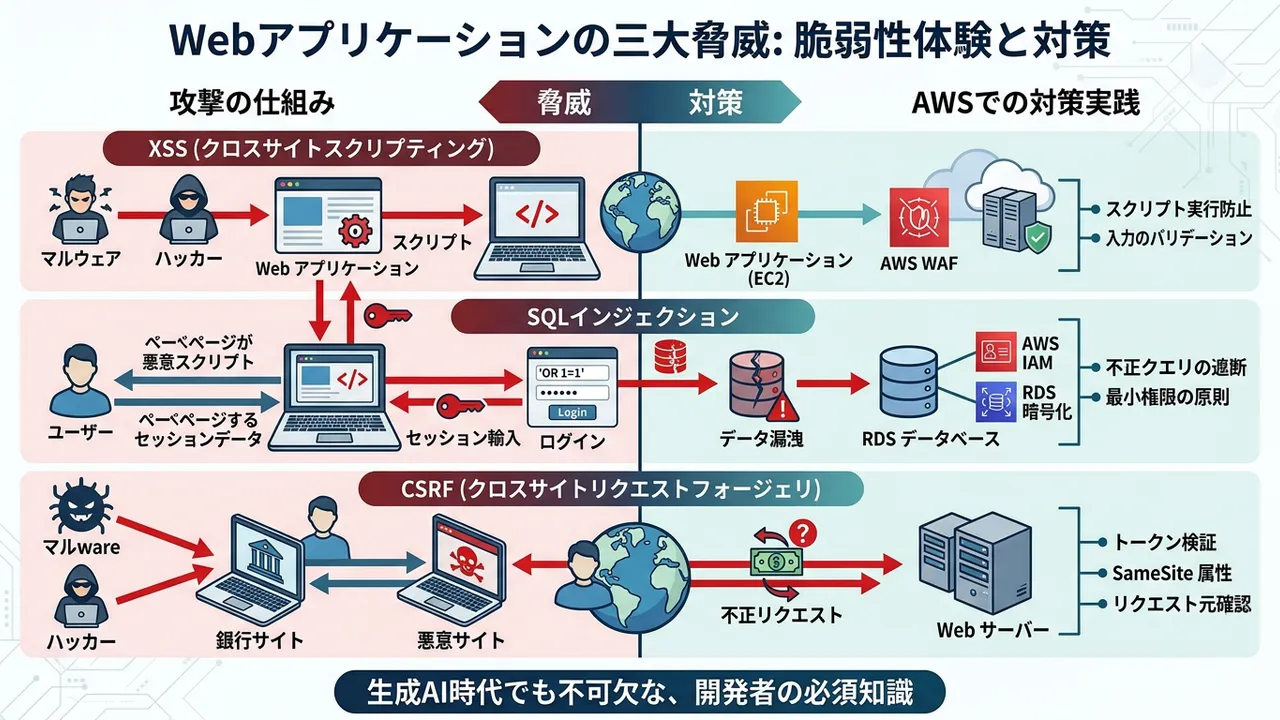 Webアプリケーションの三大脅威対策、AWSでの実践入門