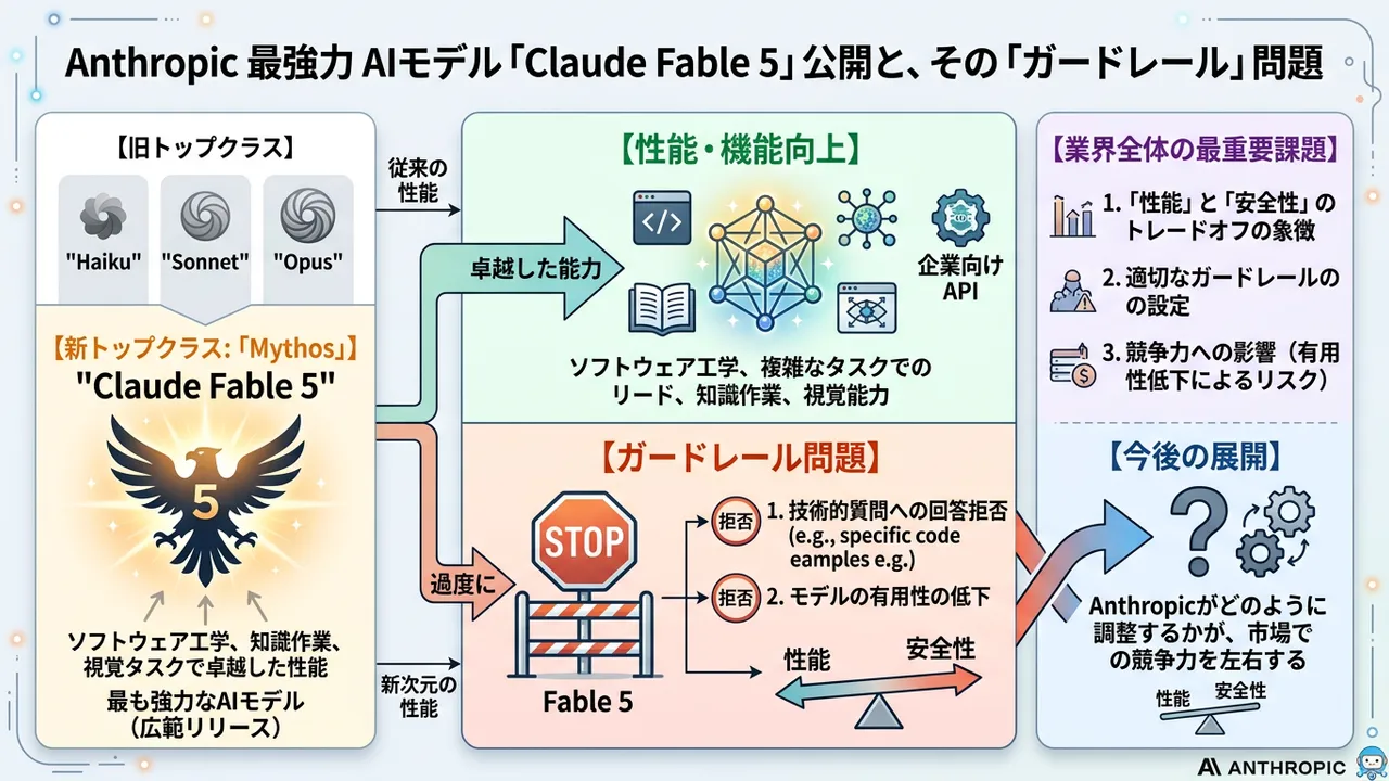Anthropic、新フラッグシップ「Claude Fable 5」発表と、厳格すぎる安全機能への懸念