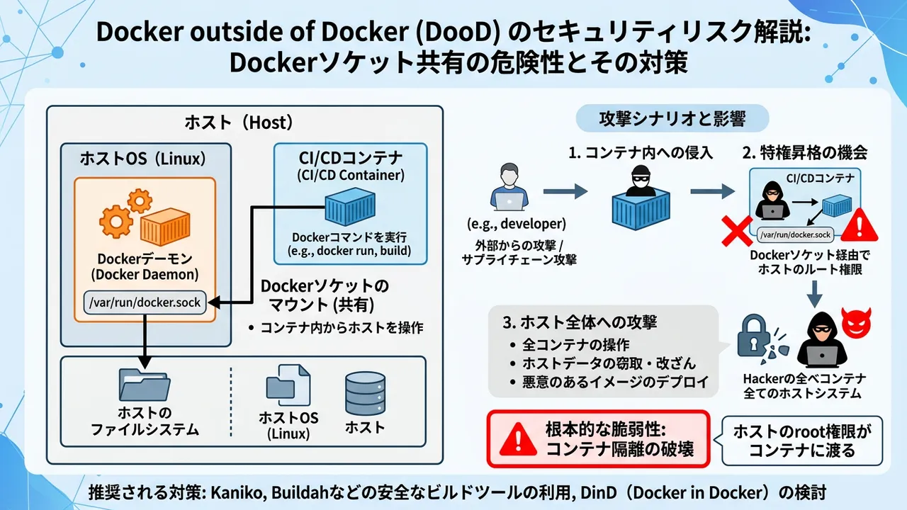 要確認：CI/CDの落とし穴「Docker outside of Docker (DooD)」のセキュリティリスク