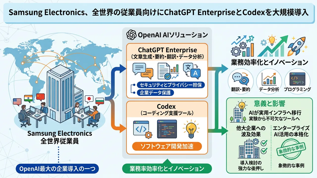 Samsung、全社でChatGPT Enterpriseを導入 - 大規模AI活用の試金石