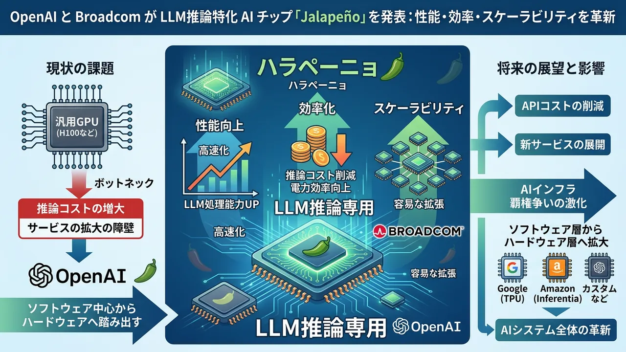 OpenAI、推論特化チップ「Jalapeño」を発表 - ハードウェア垂直統合への号砲