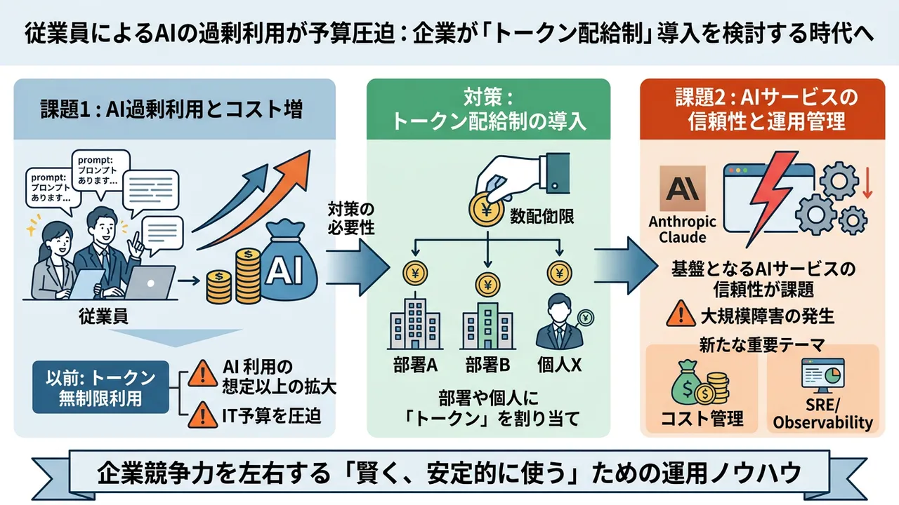 AI導入の現実解：「トークン配給制」と相次ぐ障害が示す、新たな運用課題