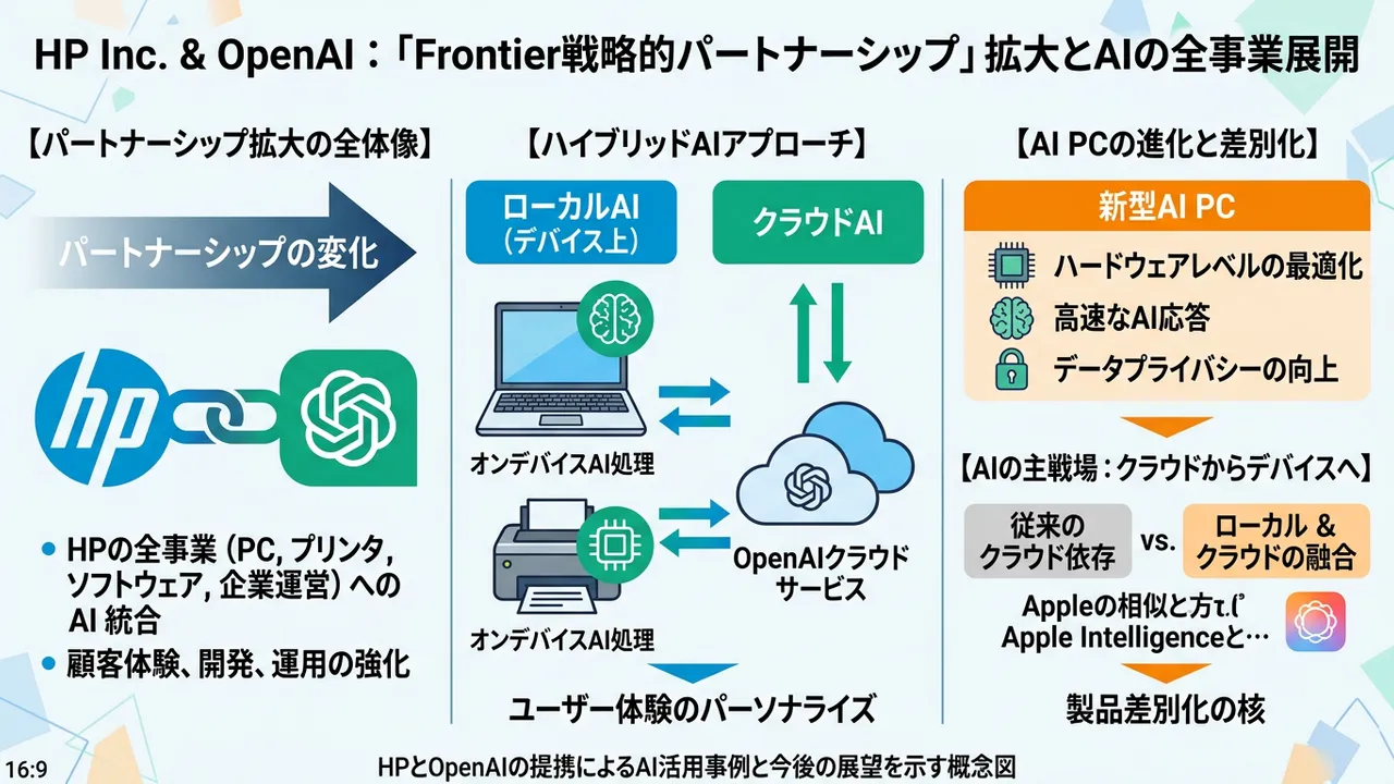 OpenAIとHPが戦略的提携、PC・プリンタ全事業にAIを統合
