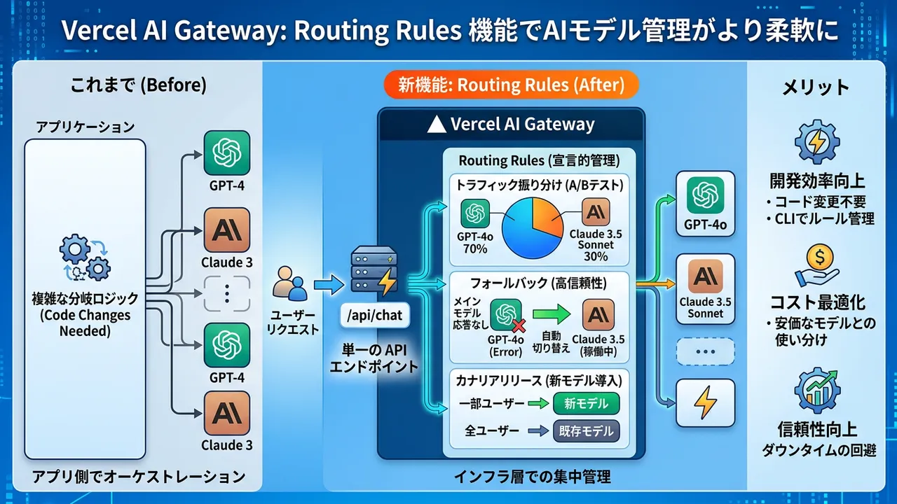 Vercel AI Gatewayにルーティング機能追加！AIモデルのA/Bテストやフォールバックが容易に