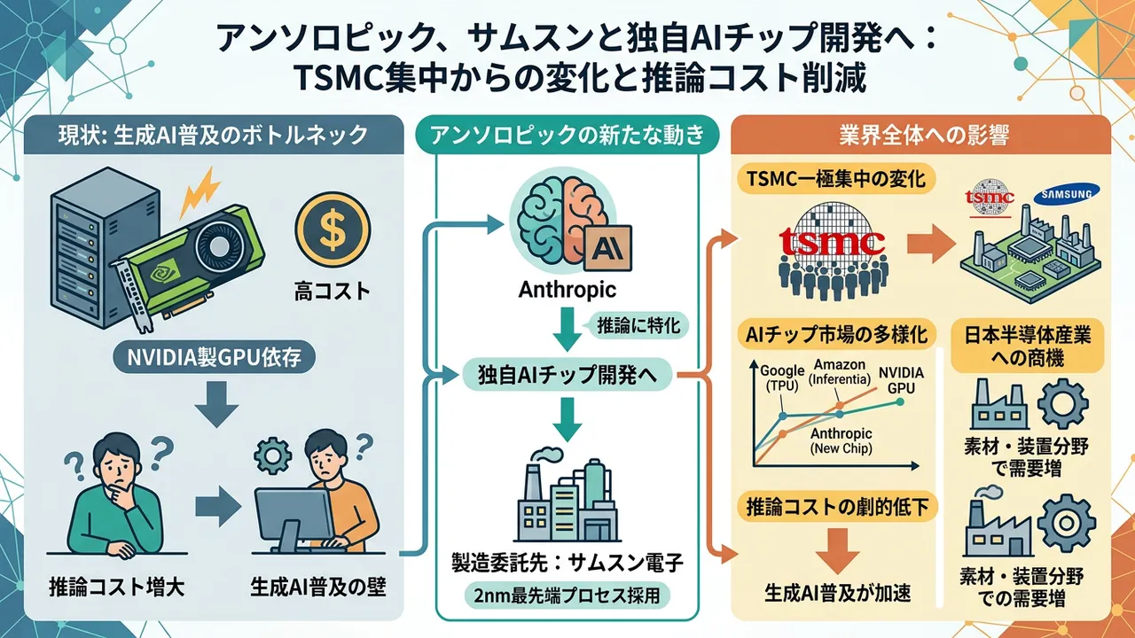 Anthropicがサムスンと提携、AIチップ開発でNVIDIA・TSMC一強体制に挑む