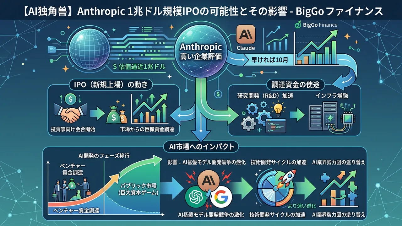 Anthropic、1兆ドル規模のIPO準備か？ AI業界の資本競争が新次元へ