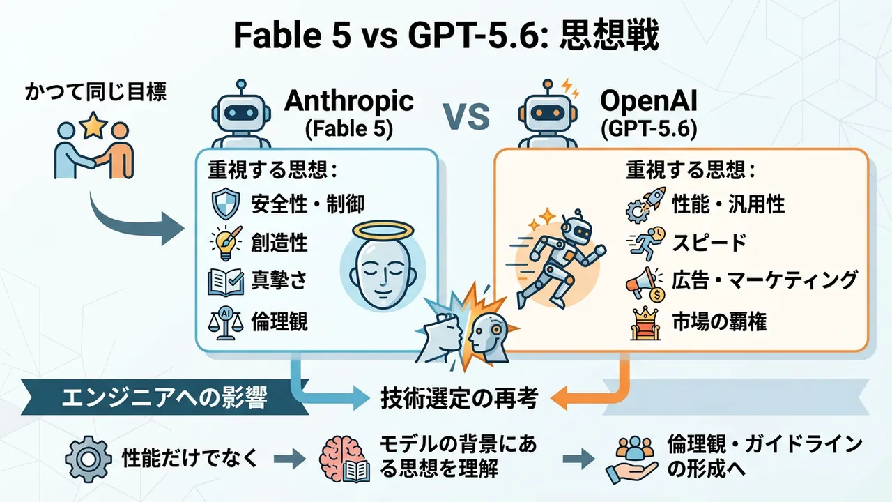 Claude Fable 5 と GPT-5.6、激化するAI思想戦