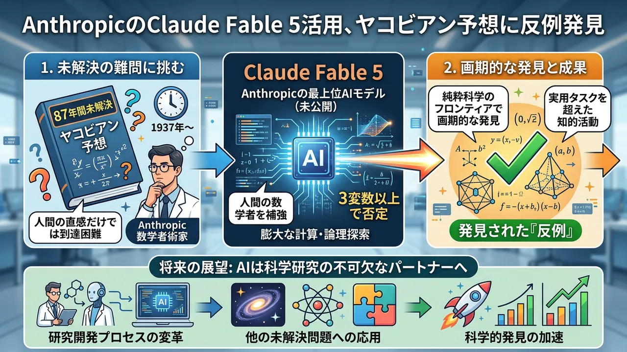 AIが数学の超難問を解く - Claude Fable 5が87年間未解決の「ヤコビアン予想」に反例を発見