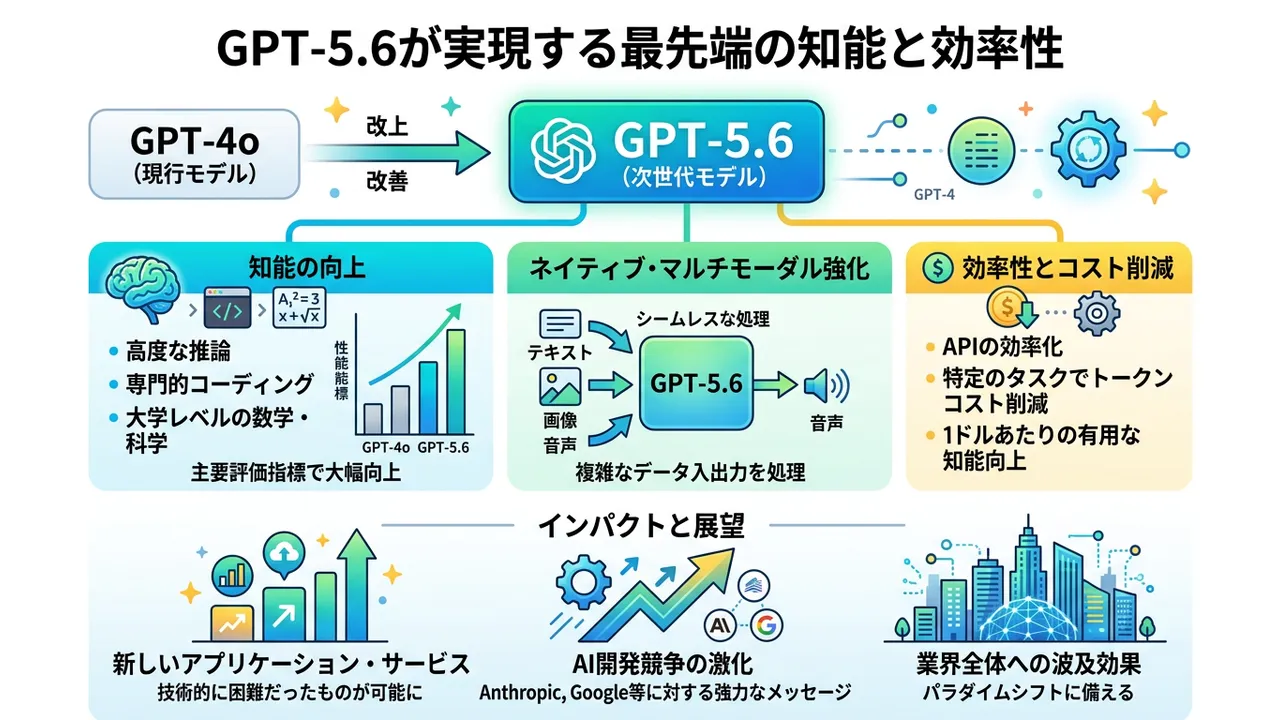 OpenAI、次世代フラッグシップモデル「GPT-5.6」を発表 - 知能と効率性の新境地へ