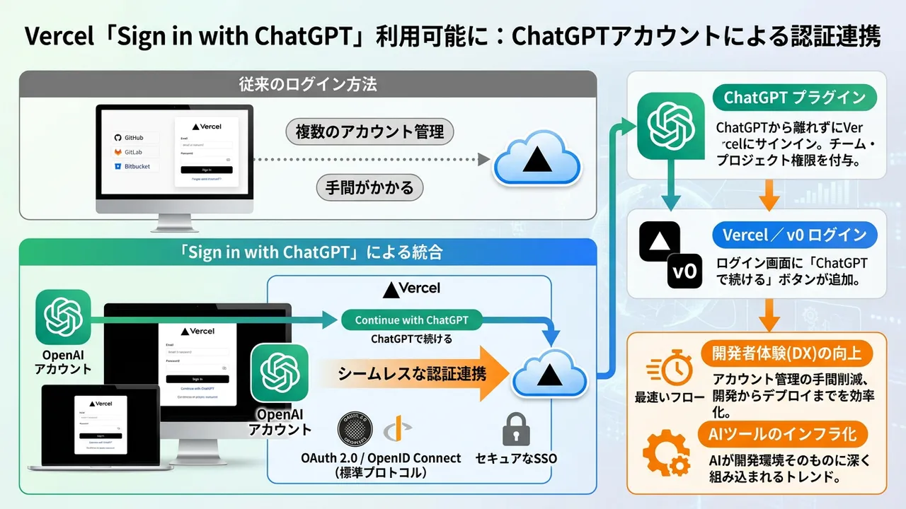 Vercel、「Sign in with ChatGPT」を導入 - 開発者認証の新時代