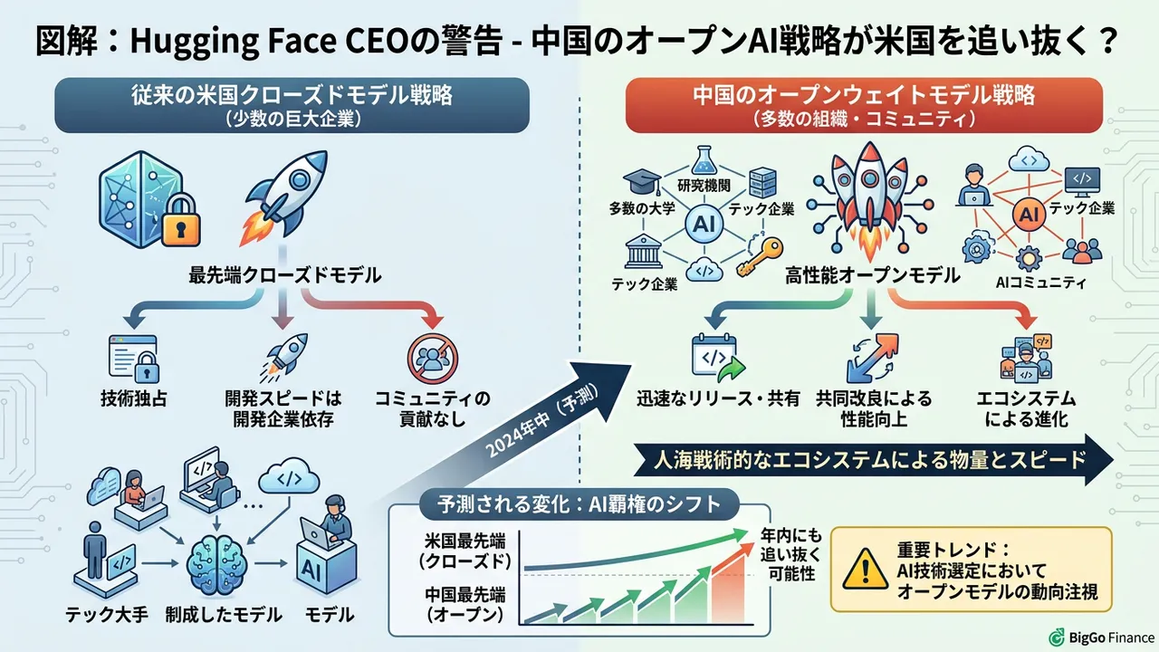 中国オープンモデルが年内に米国を凌駕？Hugging Face CEOが警鐘を鳴らすAI開発競争の新局面