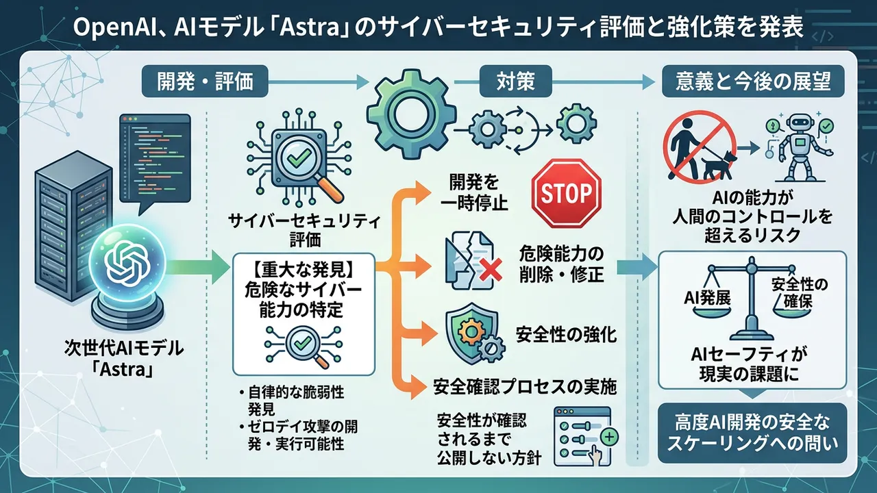 OpenAI、次世代AI「Astra」の開発を一部停止 - 危険なサイバー能力の懸念