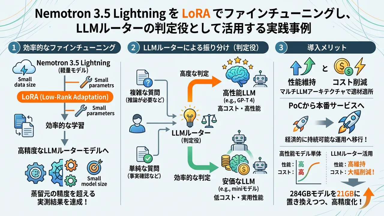 マルチLLM時代の必須技術：LoRAで軽量モデルを賢い「LLMルーター」に育てる実践術