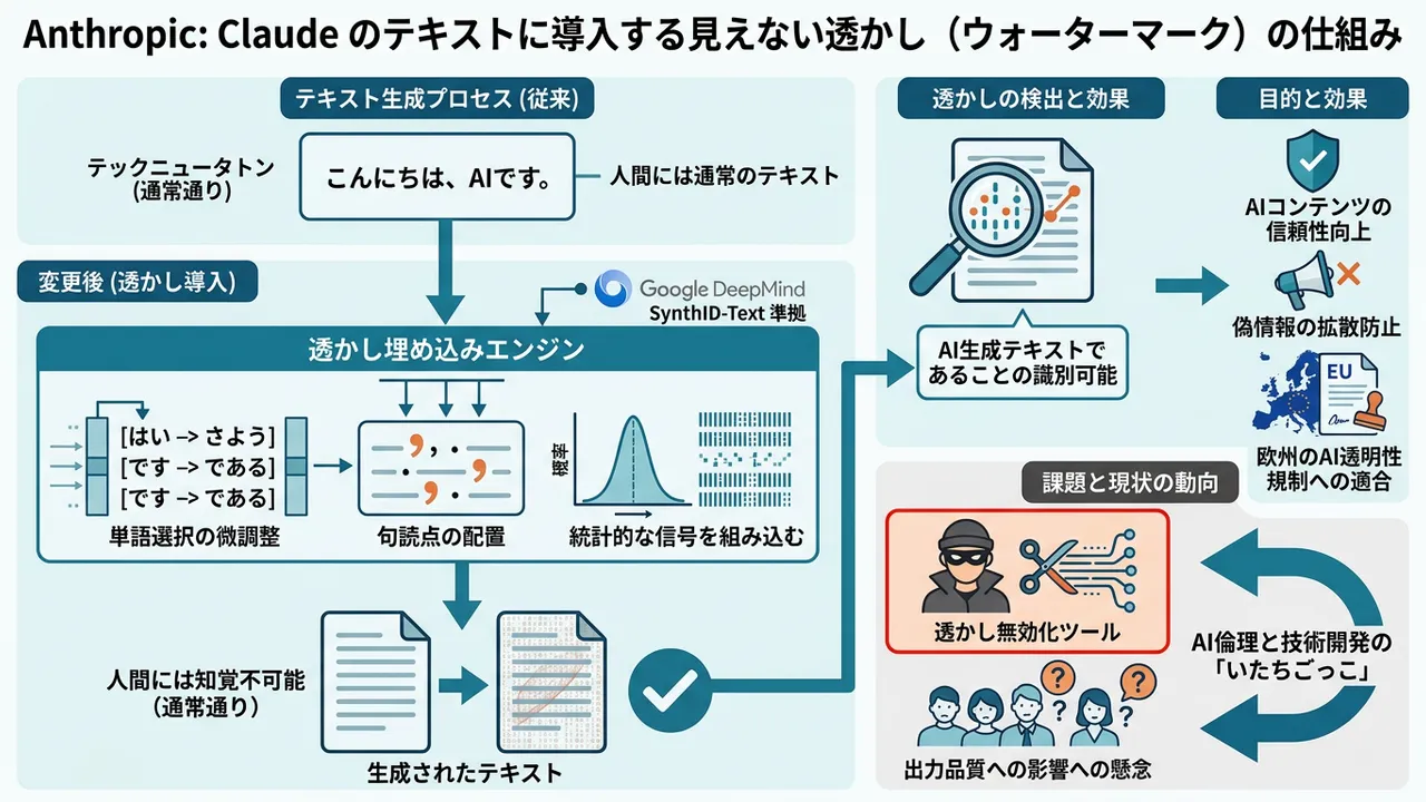 Claudeの「見えない透かし」技術と、その攻防が示すAIコンテンツの未来