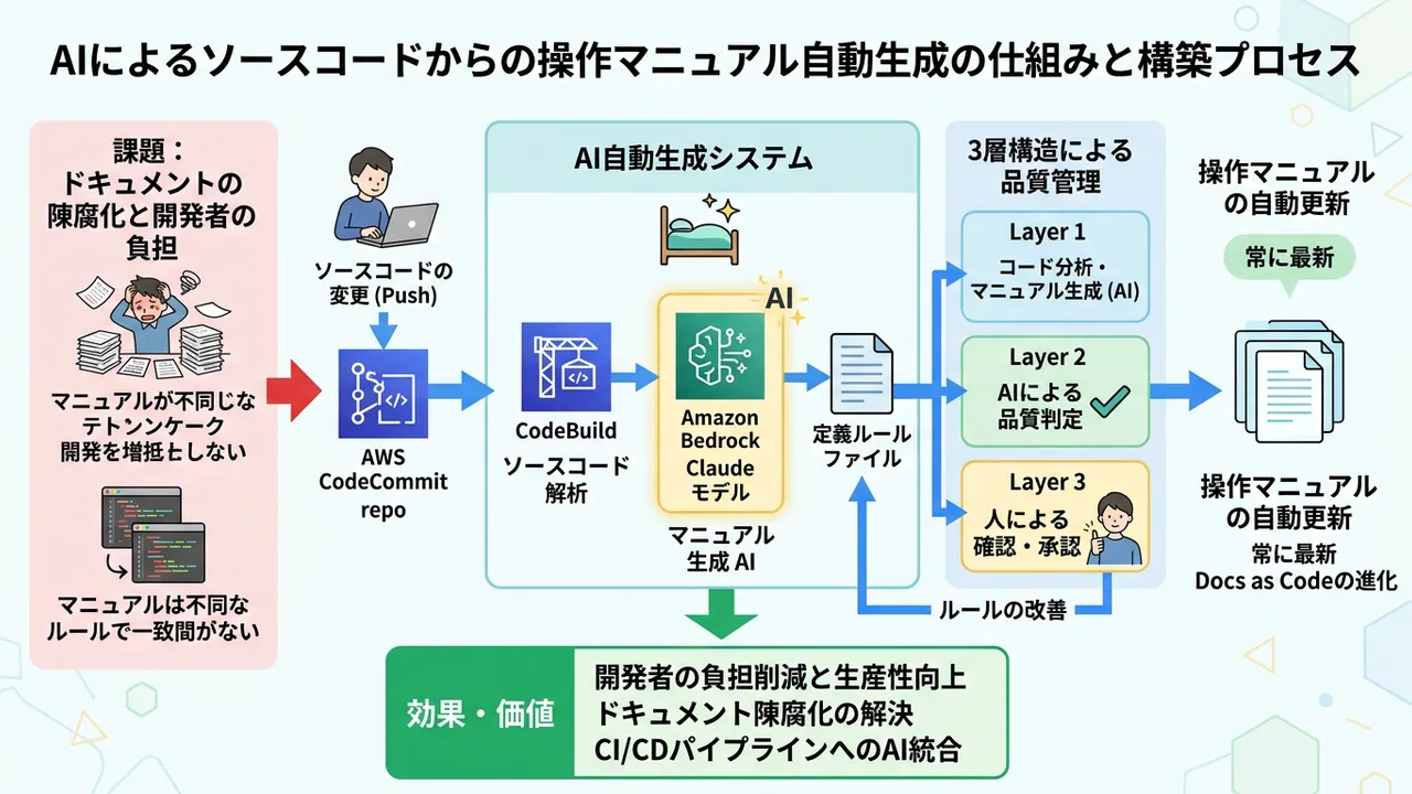 AIによるソースコードからのマニュアル自動生成アーキテクチャ