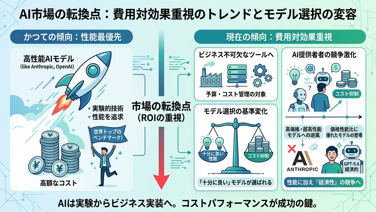 AI市場の転換点：性能至上主義から「費用対効果」重視へのシフトが加速