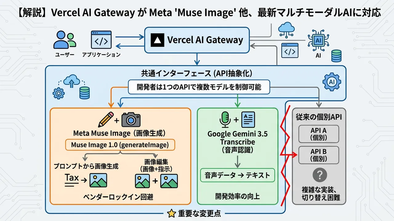 Vercel AI Gatewayがマルチモーダル対応を強化、MetaやGoogleの最新AIモデルが利用可能に