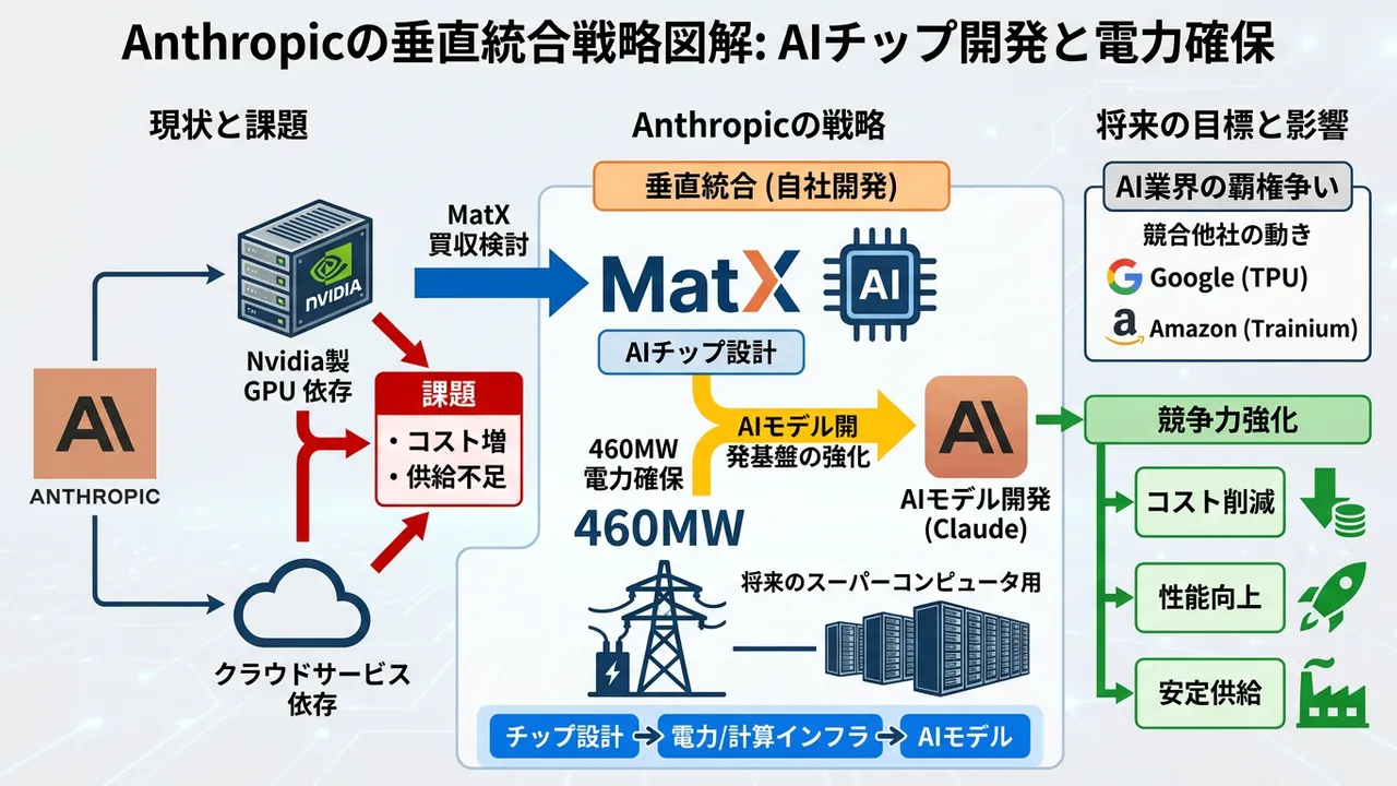Anthropicの野心：チップ企業買収と巨大スパコン計画で垂直統合へ