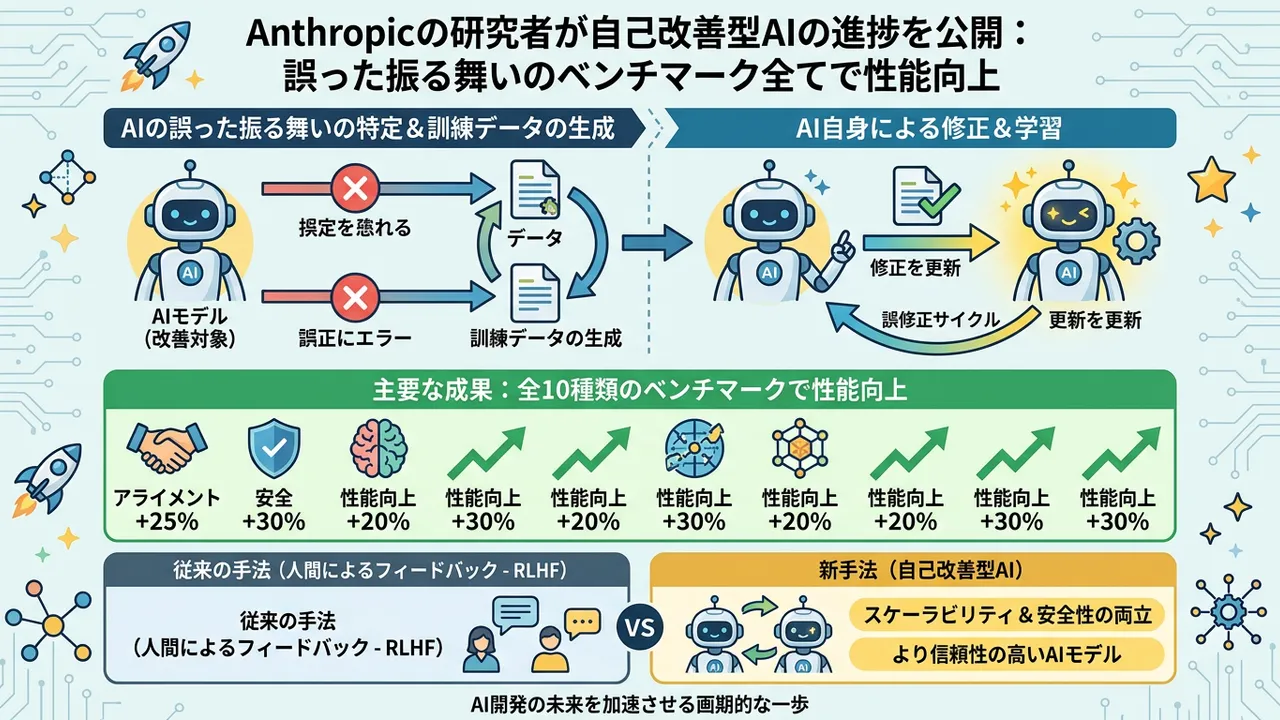 Anthropicが自己改善AIでブレークスルー、AI自身が欠点を修正する新時代へ