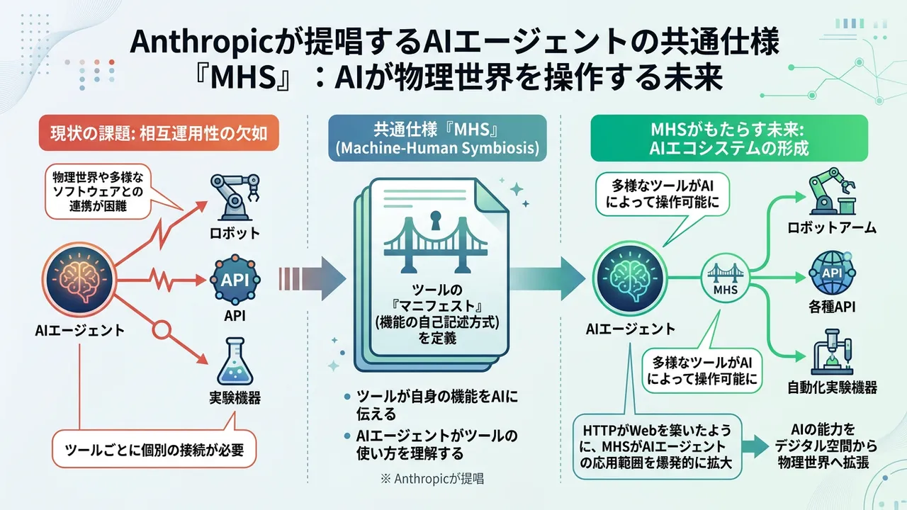 Anthropic、AIエージェントの物理世界連携を促す共通仕様「MHS」を発表