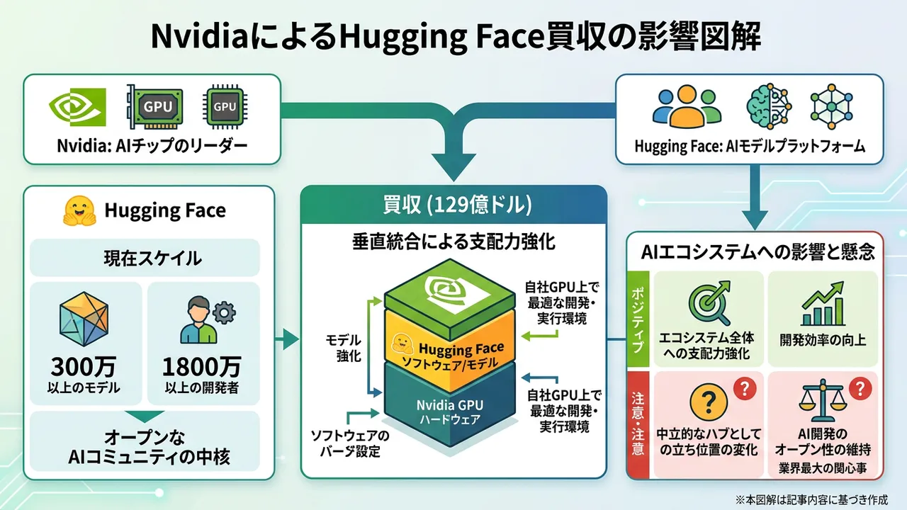Nvidia、Hugging Faceを129億ドルで買収合意 - AIエコシステムの地殻変動